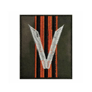 Гвардейский шеврон V - на липучке, 8x10 см